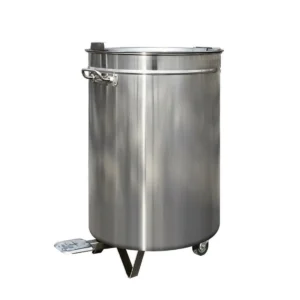 Affaldsspand i rustfrit stål, 60 L, med fodpedal