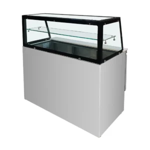 Saladette, 3 døre, 137x70, lige glasopsats, klart glas med sort kant - Image 5