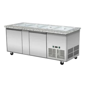 SNACK-Line, kold disk, 4x GN1/1, granit rosa-grå, UDEN glas, 153x82x85,5