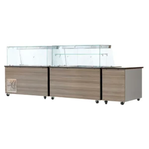 SNACK-Line, kold disk, 4x GN1/1, granit rosa-grå, 153x82x85,5, klart glas med mellemlag, H=496 mm - Image 6